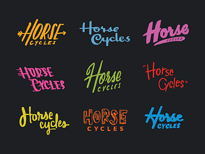 Horse Cycles lettering logo typography