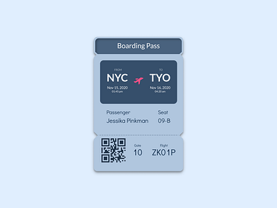 DailyUI_024 100daychallenge 100days adobe adobexd blue boarding boarding pass daily daily 100 challenge daily ui dailyui figma flat flight pass ticket