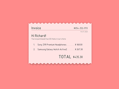 Invoice: DailyUI_046 challenge daily daily 100 challenge daily ui dailyui figma figma design figmadesign invoice payment pink total ui ui design uidesign uxui uxuidesign