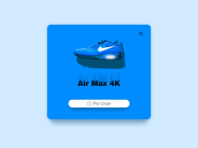 Pre-Order: DailyUI_075 blue daily daily 100 challenge dailyui figma figma design figmadesign nike nike air max nike shoes notification offer pop up popup pre order preorder promotion shoe shoes shoes store