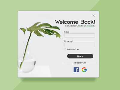 Form: DailyUI_082 100days account challenge daily daily 100 challenge daily ui dailyui figma figma design figmadesign form form design green interface plants session sign in