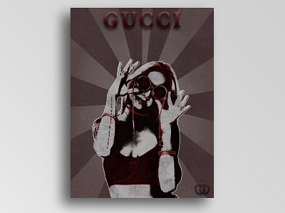 Retro Halftone poster fashion brand graphic design gucci halftone photoshop poster design retro design