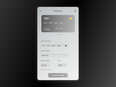 credit card checkout page