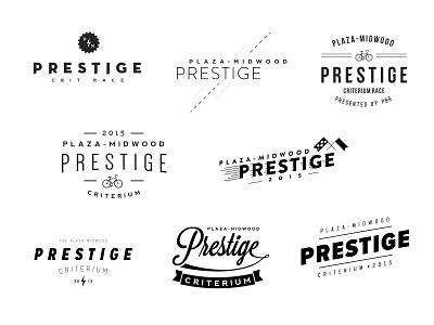 Plaza-Midwood Prestige Early Logo Concepts 2015 bike branding charlotte concept conceptbike criterium identity logo race