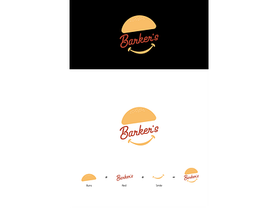 Barker's Burger Logo Concept design fastfood flat hamburger logo logodesign logos minimal