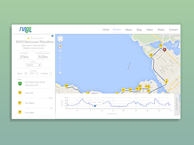 Mapping Routes design elevation graph map route ui ux