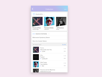 Cute Colours for Music App app cards gradient gradients iphone music music player pink purple redesign ui ux