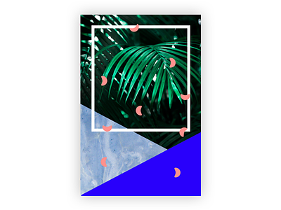 Non-UI Design abstract blue brutalist electric leaf pink poster