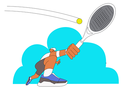 Tennis Backhand design flat illustration vector