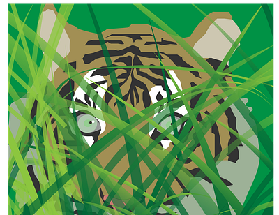 Tiger is ready to ambush. illustration sumatra tiger vector