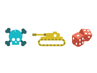 Skull Tank and Dice Icons danger dice icon icons illustrator skull tank vector war