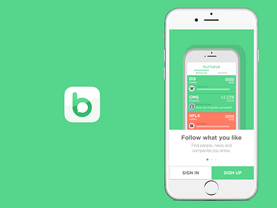 Bullseye Onboarding finance ios iphone 6 mobile onboarding sign in sign up stock stock market