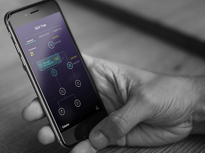 Skill tree for space theme iOS game