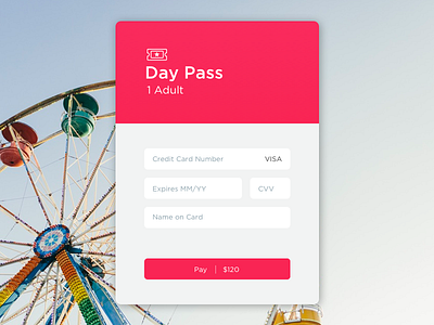 Daily UI #2 carnival credit card credit card checkout daily ui fun mobile ux modal payment ticket