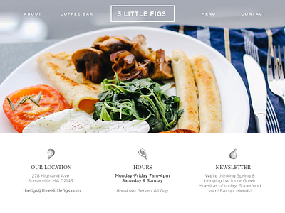Daily UI Challenge #3, Landing Page cafe coffee daily ui challenge hours landing page location restaurant web yummy