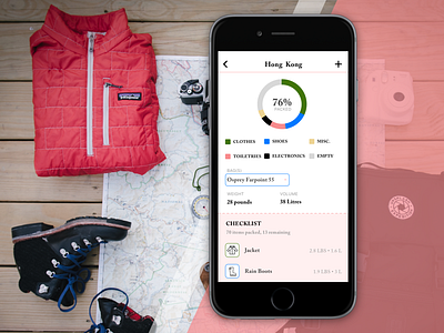 Travel packing efficiency and planning iphone app