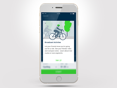 iOS Illustrated Modal bike coachmarks cycling first time use ftu illustration ios ios 11 modal pop up