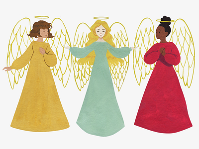 Angels - Christmas Decor christmas design holiday illustration product design