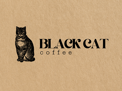 Black Cat Coffee Logo branding design graphic design illustration logo