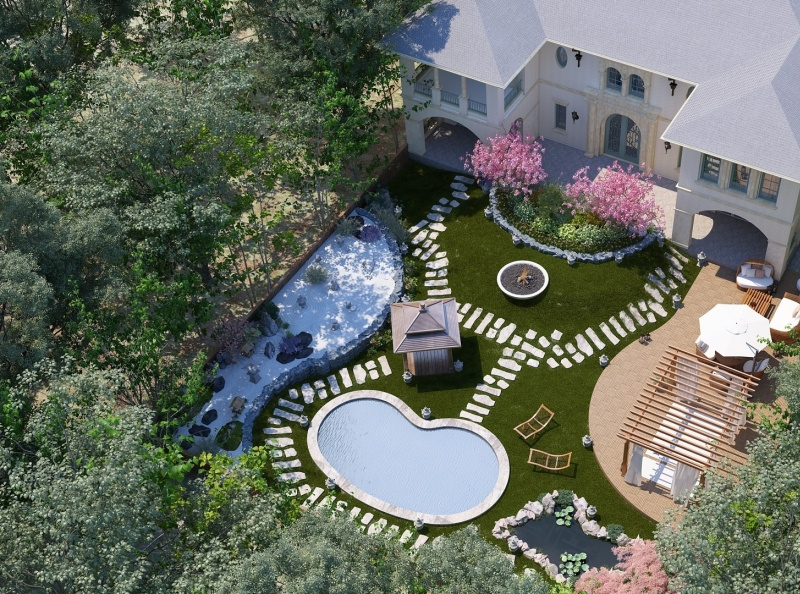 Zen Garden Backyard Design by Muhammad Muhyuddin on Dribbble