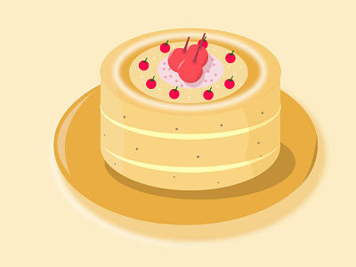 Food Illustration - Cake cherry