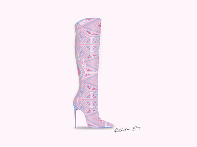 Abstract pattern boot abstract bold boots colorful design fashion footwear footwear design heels illustration pastel pattern print silhouette