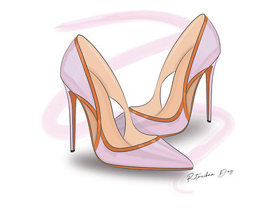 Pumps chic cut out design elegant fashion footwear footwear design heels high heels illustration pastel pumps silhouette sketch