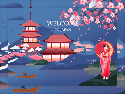Welcome To Japan 3d animation app branding design graphic design illustration interface japan landing layout logo minimal typography ui userinterface ux vector webdesign website