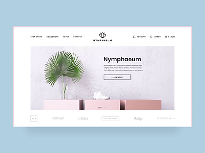 Nymphaeum - E-commerce Website branding clean ui ecommerce illustration logo minimalism ui ux vector website