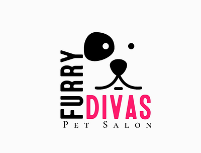 Furry Diva black dog dog grooming dog logo logo logo for pets pet pet grooming pet logo pet salon pet shop pet store pink salon for pets trendy