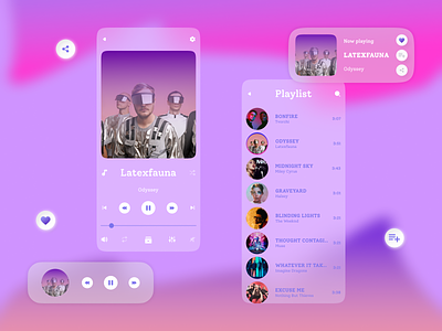 Glassmorphism/Music player UI Concept glassmorphism music app ui uiconcept