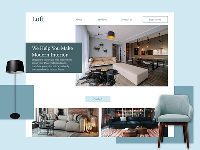 Loft/Interior website UI concept concept design interior ui