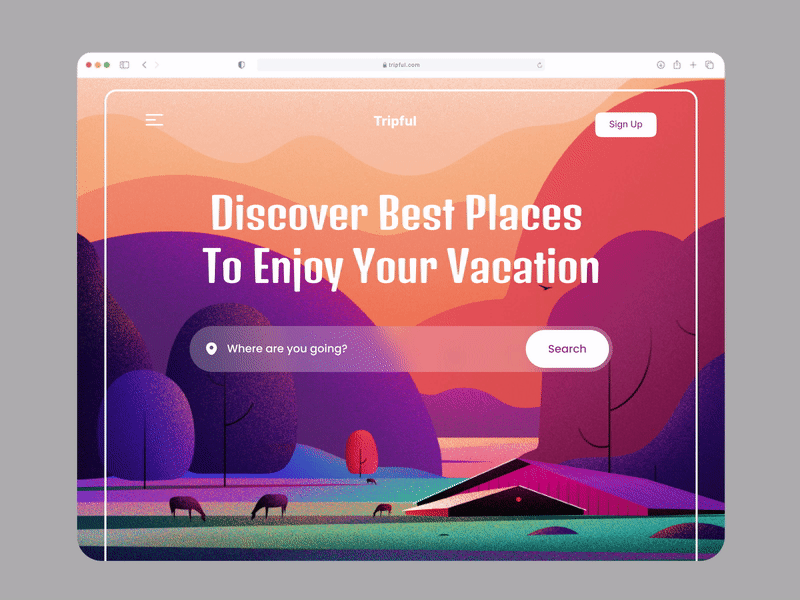 Travel Landing Page Animation animated animation design erfan forootan graphic design illustration logo logo animation logo motion motion graphics ui ux web webdesign