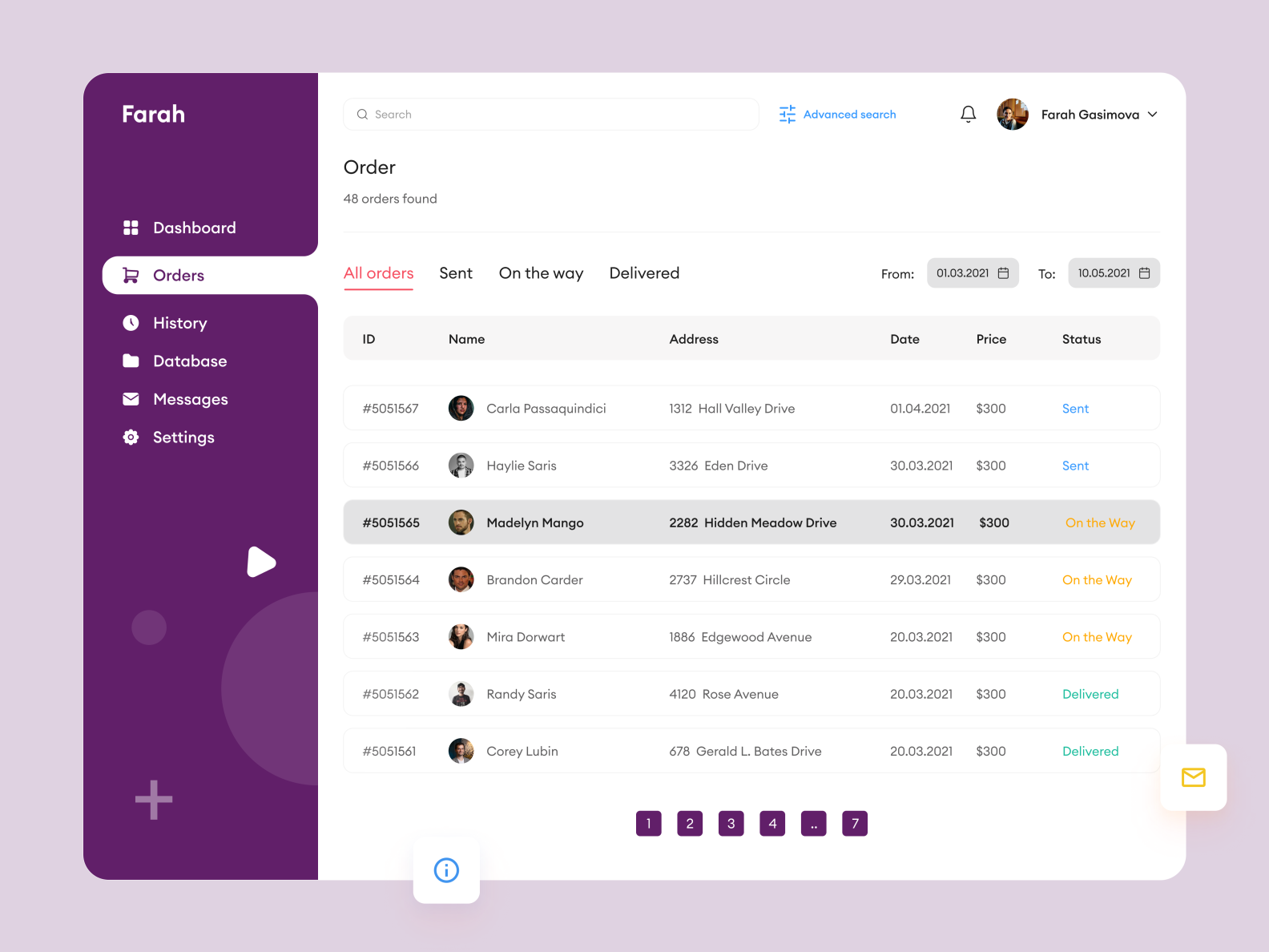 ui-ux-order-list-dashboard-by-farah-gasimova-on-dribbble