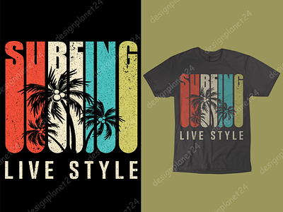 Surfing T-shirt Design.