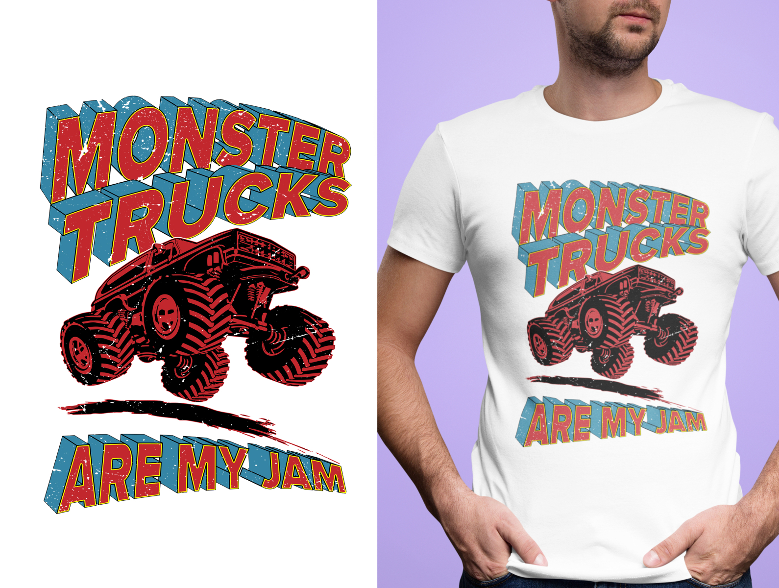 Monster Truck T-shirt Design by Design Planet 24 on Dribbble