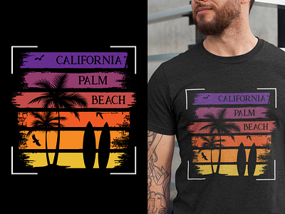 Summer Beach Retro Vintage T-shirt Design