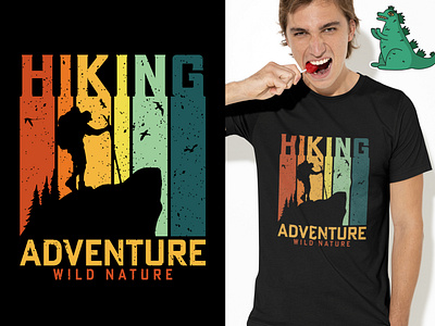 Vintage Hiking T-shirt Design
