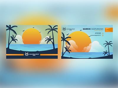 Rapahoe Beachfront // Business Card branding design illustration minimal vector