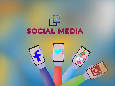 Social Media app art branding design flat illustration illustrator ui ux web