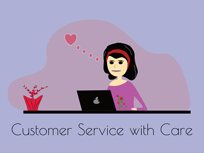 Customer Service with Care app art design flat illustration ui ux vector web