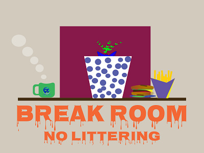 Break Room app art branding design flat illustration illustrator vector web