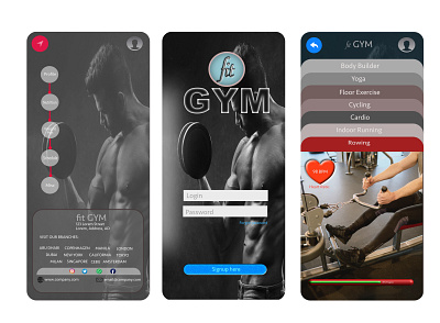FitGymApp app art branding design fitness flat graphic design gym illustration lifestyle ui ux vector web