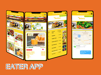 Eater App (UI/UX) app art branding business app design flat graphic design illus illustration mobile app restaurant ui ux vector web