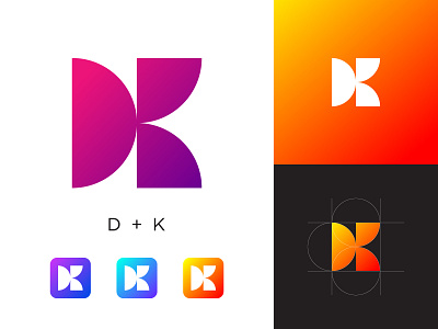 D+K Letter Logo Design