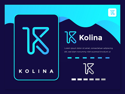 K Letter Logo Mark with blue gradient