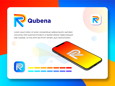 Colorful R Letter Logo Mark with Arrow Symbol arrow brand branding business colorful company concept corporate graphic icon identity initial letter logotype mark modern sign symbol technology typography