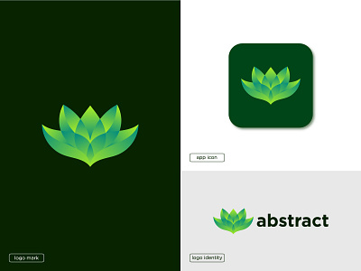 Abstract Flower Logomark icon abstract branding design floral flower green icon illustration leaf logo logotype modern monochrome nature plant sign simple symbol template vector