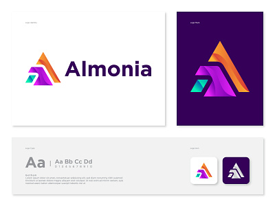 eye-catching colorful Letter A Logo design template element abc abstract art black business company concept corporate design elegant font graphic icon identity illustration luxury minimal modern vector web