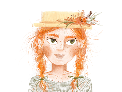 Anna with an „E” anne app child concept dailyui digital girl illustration people procreate redhair rudegirl